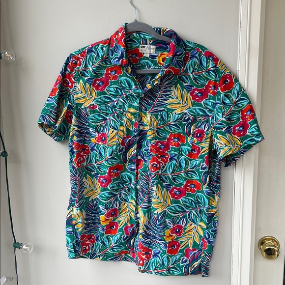 J CREW Short-sleeve slub cotton camp-collar shirt in Hawaiian print - Picture 1 of 6